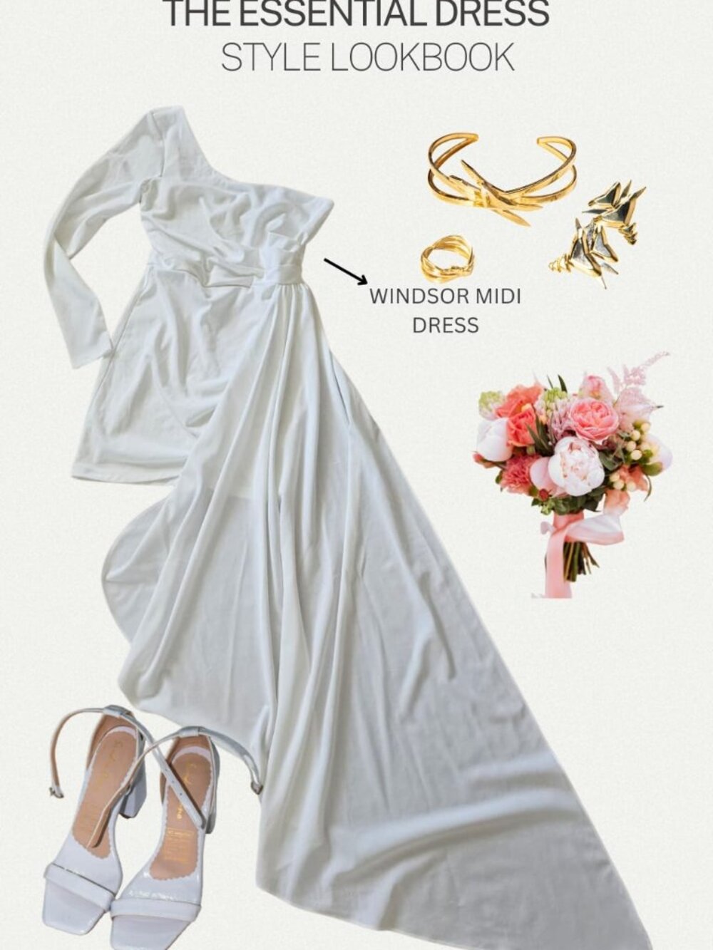 WINDSOR WHITE MIDI DRESS